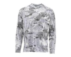 Simms SolarFlex Hoody - Print -Fishing Shop 12162 069 solarflex hoody print cloud camo grey front s19