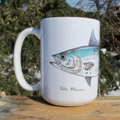 Currier Hot Mug -Fishing Shop false albacore coffee mug jeff currier 600x600 1