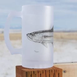 Currier Frosted Beer Mug -Fishing Shop tarpon frosted mug jeff currier 1 600x600 1